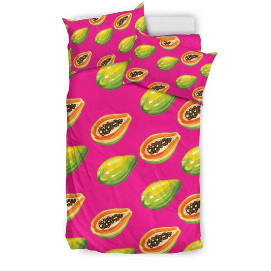 Papaya Pattern Print Design PP02 Duvet Cover Bedding Set-JORJUNE.COM