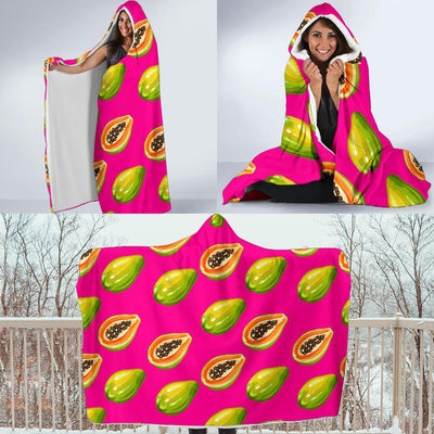 Papaya Pattern Print Design PP02 Hooded Blanket-JORJUNE.COM