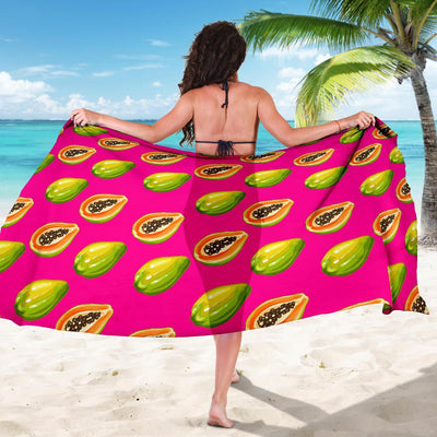 Papaya Pattern Print Design PP02 Sarong Pareo Wrap-JORJUNE.COM