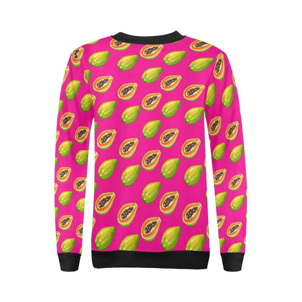 Papaya Pattern Print Design PP02 Women Long Sleeve Sweatshirt-JorJune