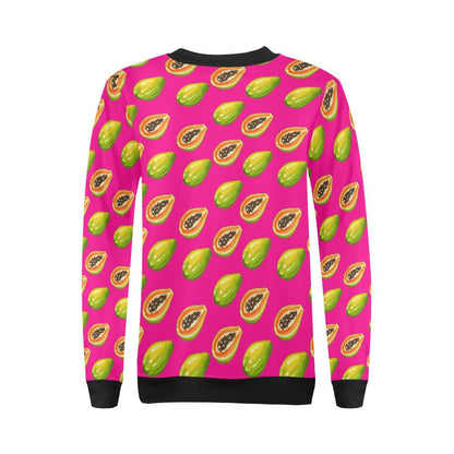 Papaya Pattern Print Design PP02 Women Long Sleeve Sweatshirt-JorJune