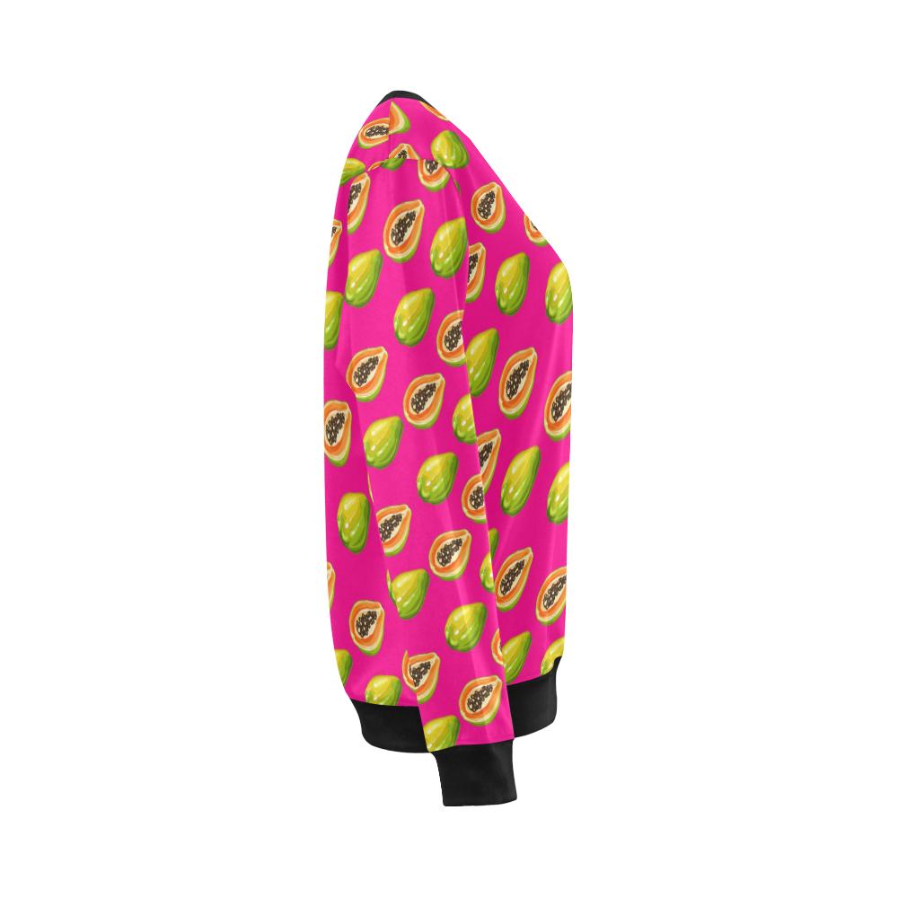 Papaya Pattern Print Design PP02 Women Long Sleeve Sweatshirt-JorJune