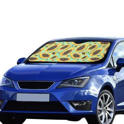 Papaya Pattern Print Design PP03 Car Sun Shade-JorJune