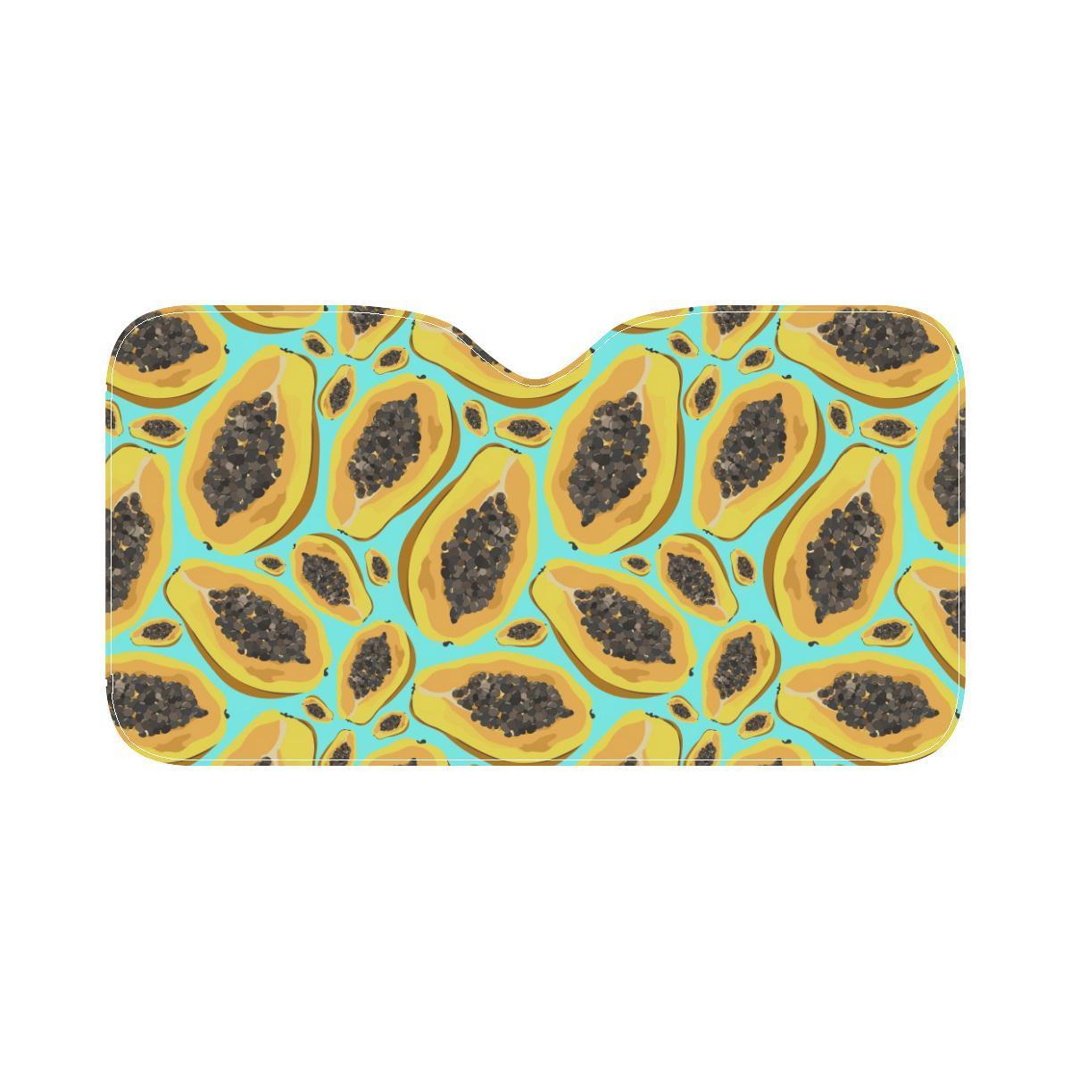 Papaya Pattern Print Design PP03 Car Sun Shade-JorJune