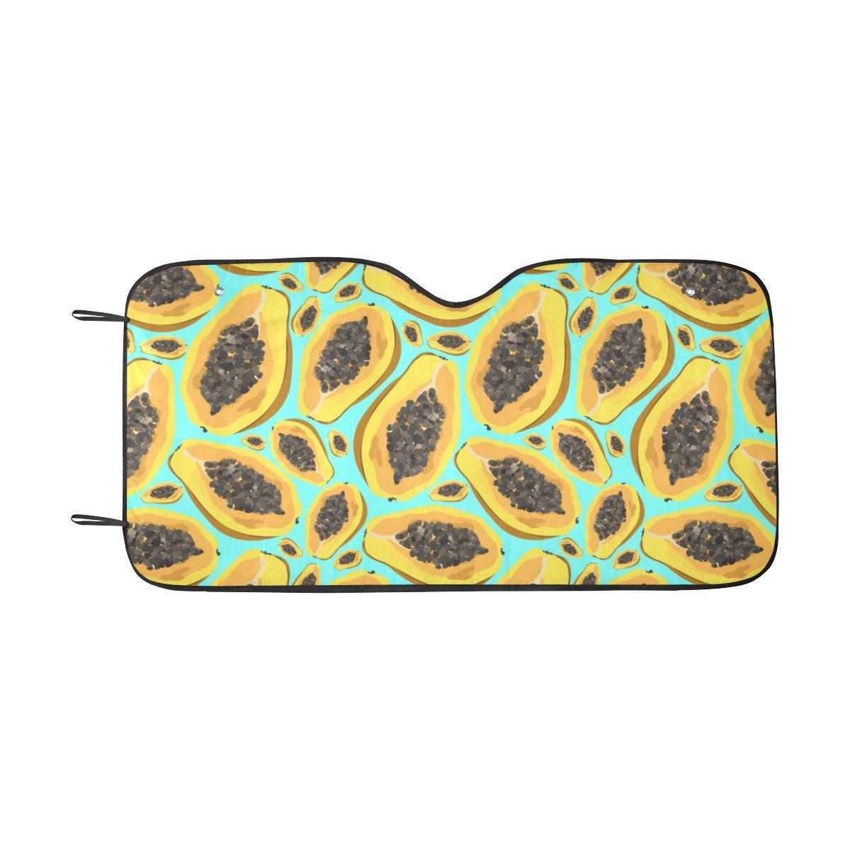 Papaya Pattern Print Design PP03 Car Sun Shade-JorJune