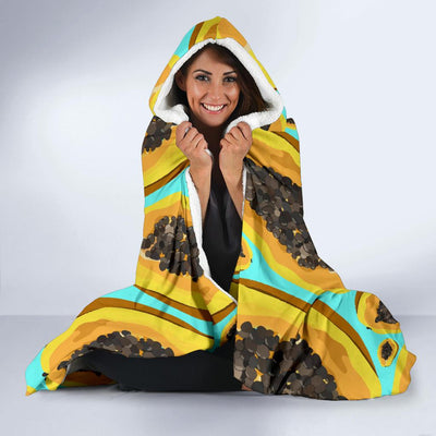 Papaya Pattern Print Design PP03 Hooded Blanket-JORJUNE.COM