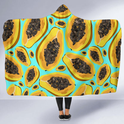 Papaya Pattern Print Design PP03 Hooded Blanket-JORJUNE.COM