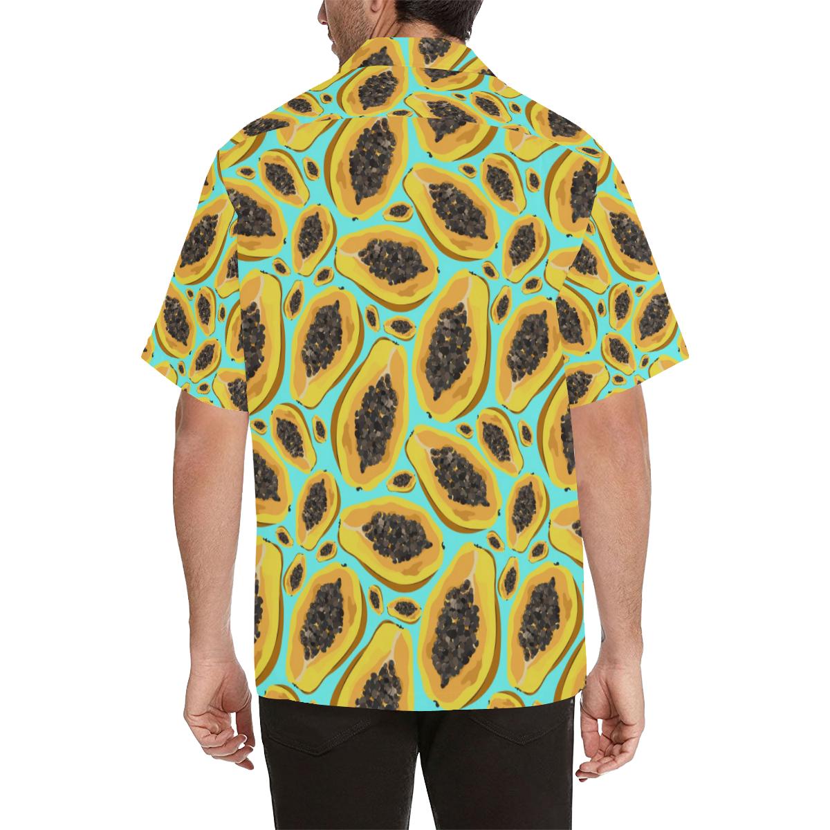 Papaya Pattern Print Design PP03 Men Hawaiian Shirt-JorJune