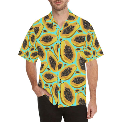 Papaya Pattern Print Design PP03 Men Hawaiian Shirt-JorJune