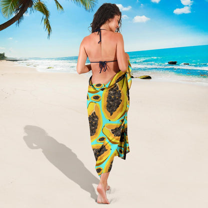 Papaya Pattern Print Design PP03 Sarong Pareo Wrap-JORJUNE.COM