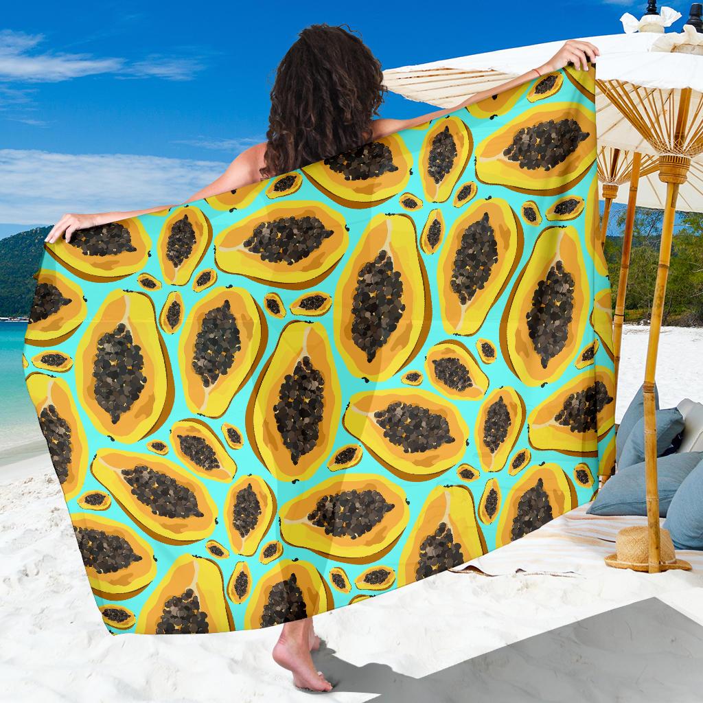 Papaya Pattern Print Design PP03 Sarong Pareo Wrap-JORJUNE.COM