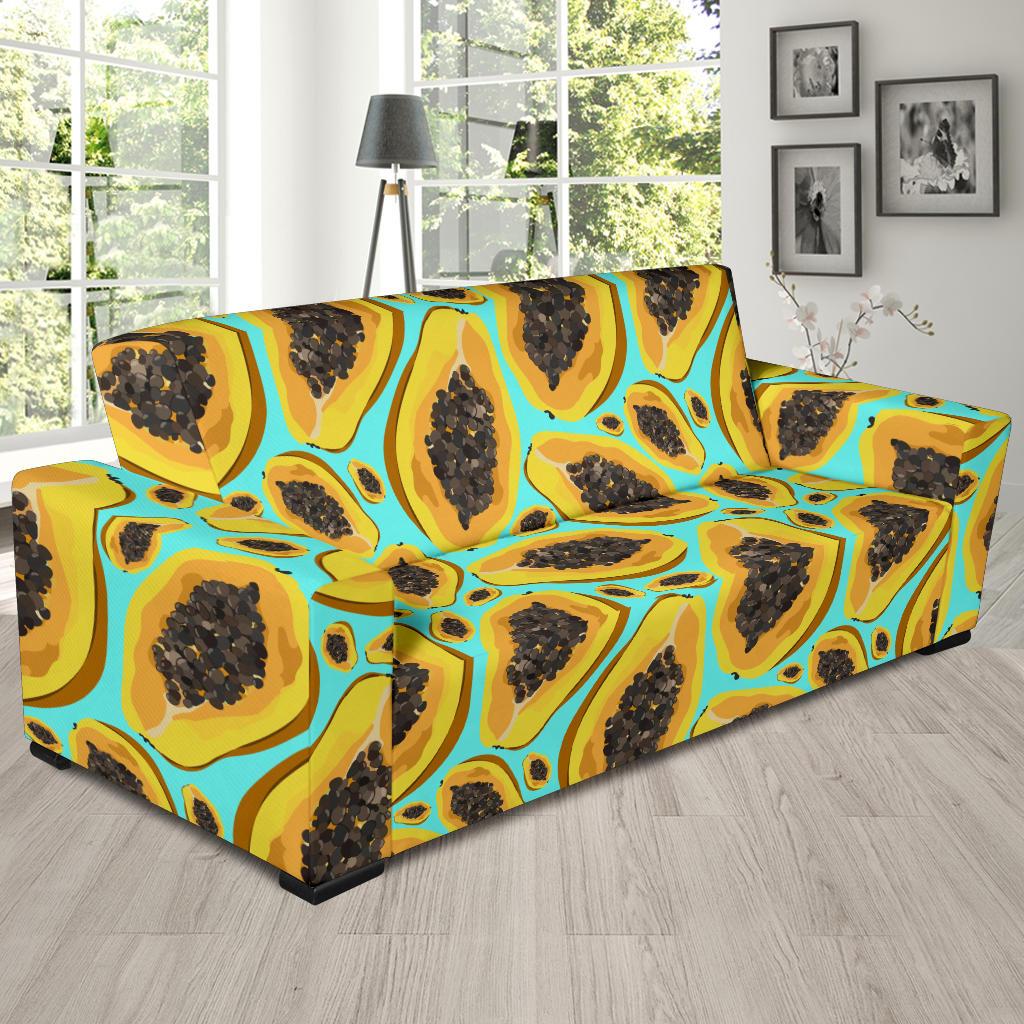 Papaya Pattern Print Design PP03 Sofa Slipcover-JORJUNE.COM