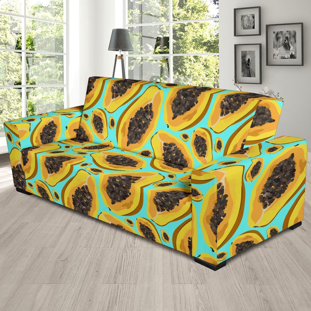 Papaya Pattern Print Design PP03 Sofa Slipcover-JORJUNE.COM