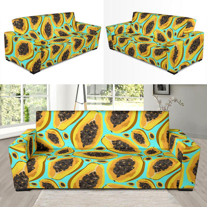 Papaya Pattern Print Design PP03 Sofa Slipcover-JORJUNE.COM
