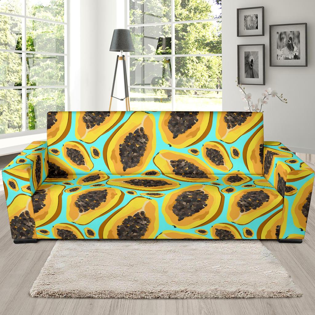 Papaya Pattern Print Design PP03 Sofa Slipcover-JORJUNE.COM