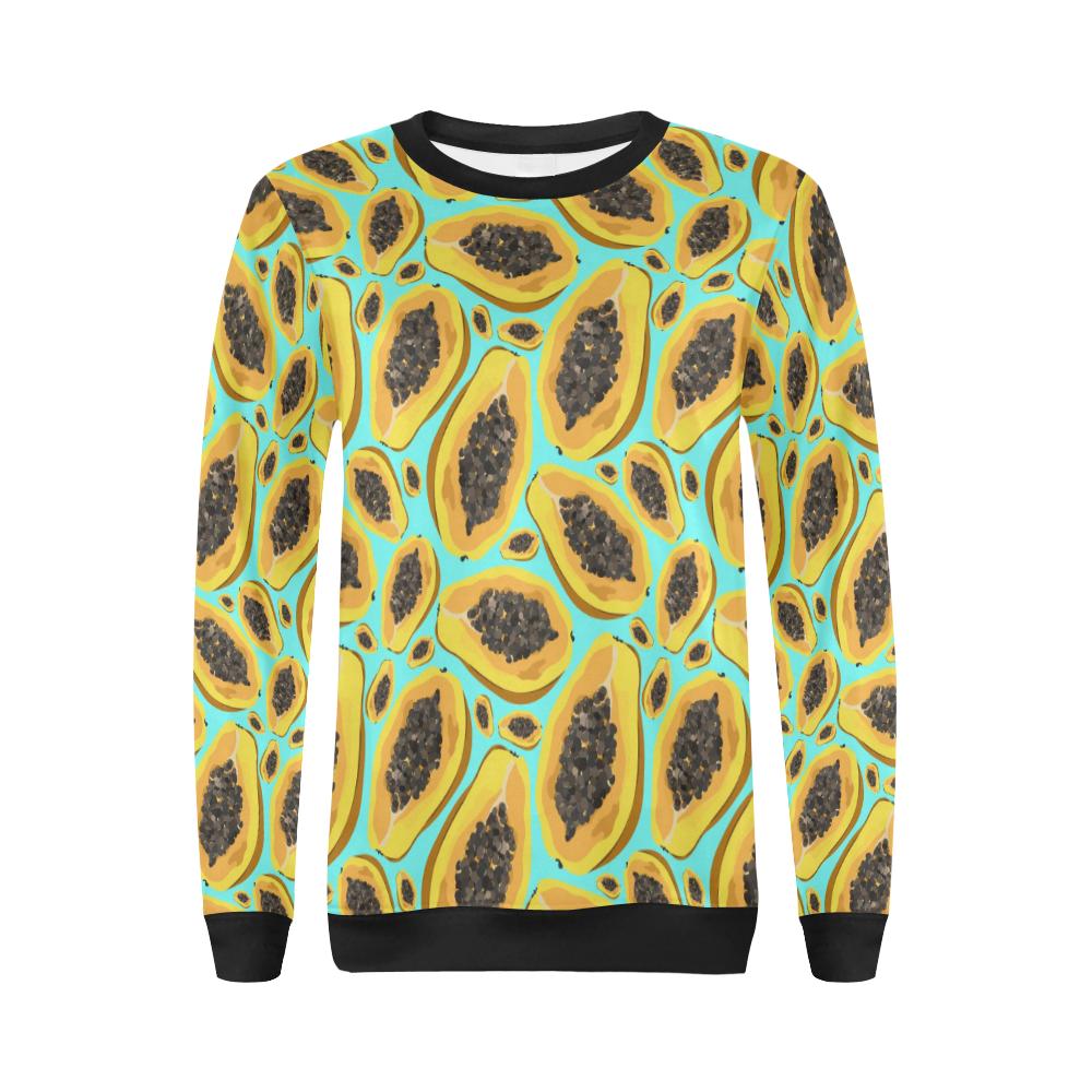 Papaya Pattern Print Design PP03 Women Long Sleeve Sweatshirt-JorJune