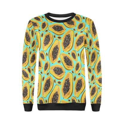 Papaya Pattern Print Design PP03 Women Long Sleeve Sweatshirt-JorJune