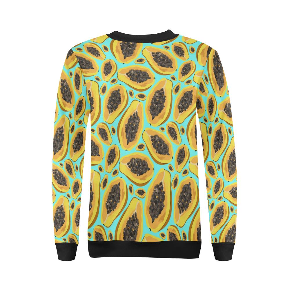 Papaya Pattern Print Design PP03 Women Long Sleeve Sweatshirt-JorJune