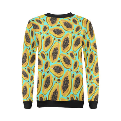 Papaya Pattern Print Design PP03 Women Long Sleeve Sweatshirt-JorJune