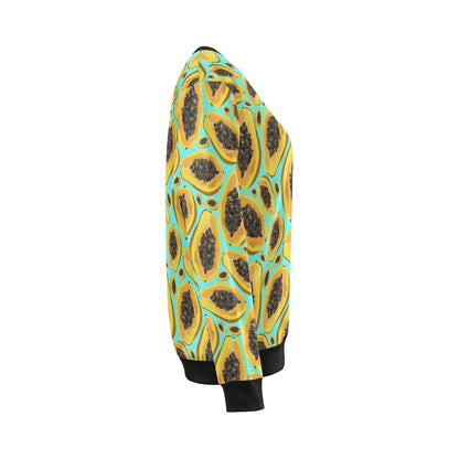 Papaya Pattern Print Design PP03 Women Long Sleeve Sweatshirt-JorJune