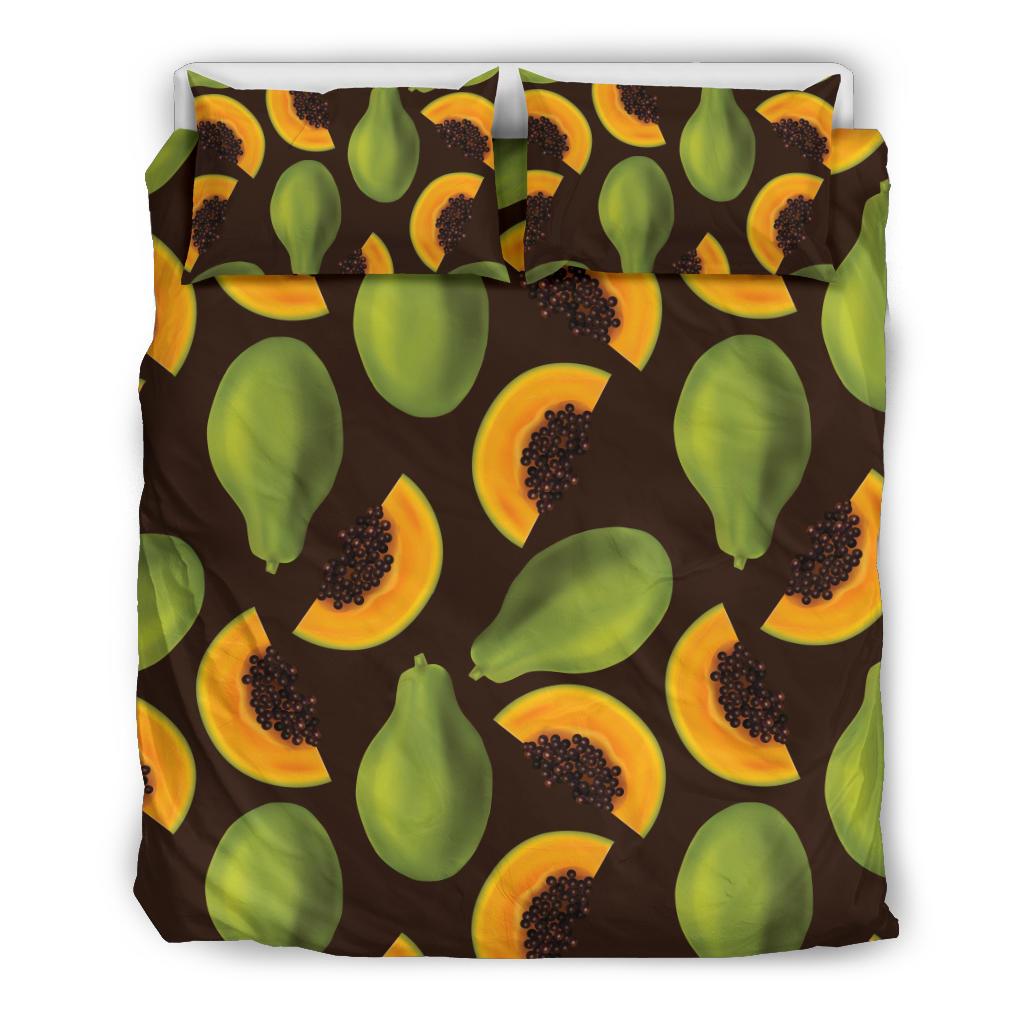 Papaya Pattern Print Design PP04 Duvet Cover Bedding Set-JORJUNE.COM