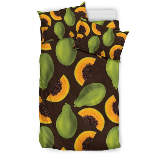 Papaya Pattern Print Design PP04 Duvet Cover Bedding Set-JORJUNE.COM