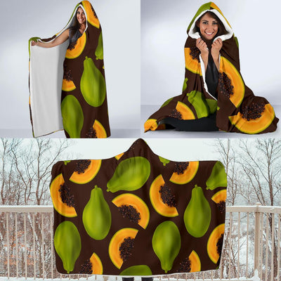 Papaya Pattern Print Design PP04 Hooded Blanket-JORJUNE.COM