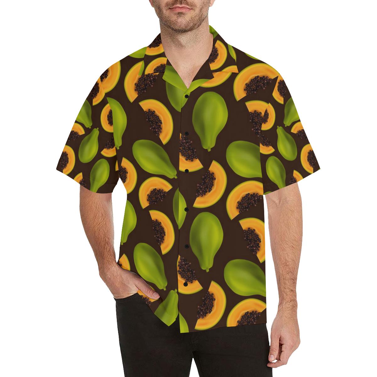 Papaya Pattern Print Design PP04 Men Hawaiian Shirt-JorJune