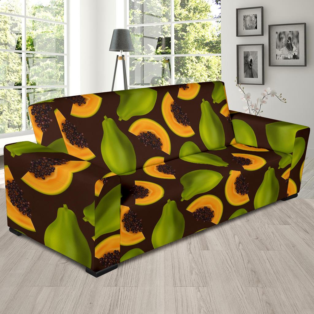 Papaya Pattern Print Design PP04 Sofa Slipcover-JORJUNE.COM