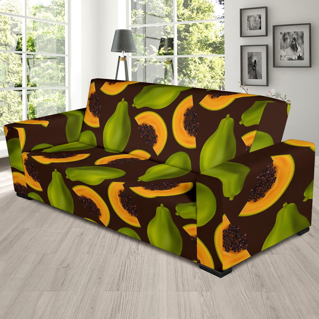 Papaya Pattern Print Design PP04 Sofa Slipcover-JORJUNE.COM