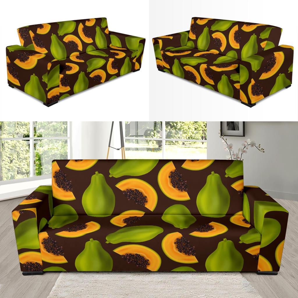 Papaya Pattern Print Design PP04 Sofa Slipcover-JORJUNE.COM