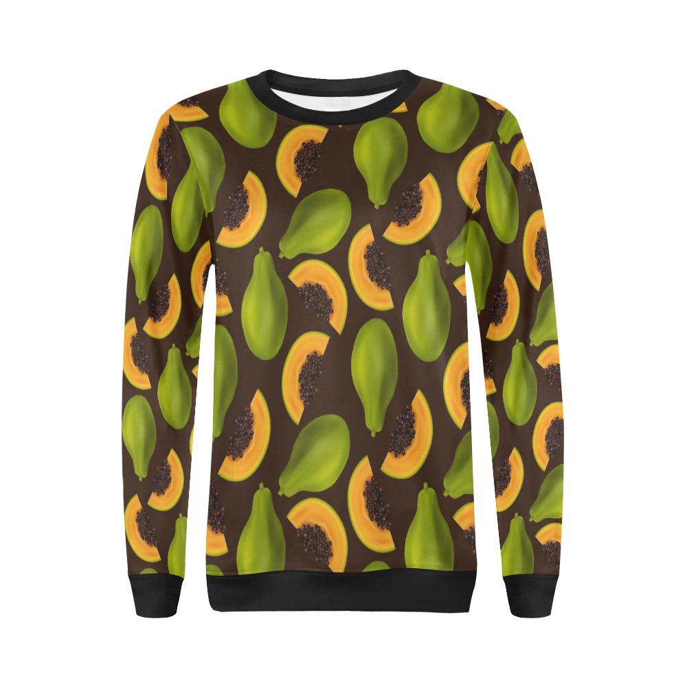 Papaya Pattern Print Design PP04 Women Long Sleeve Sweatshirt-JorJune