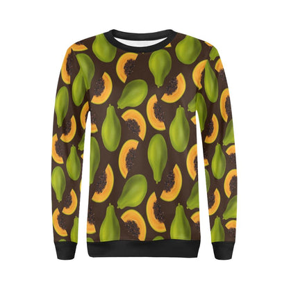 Papaya Pattern Print Design PP04 Women Long Sleeve Sweatshirt-JorJune