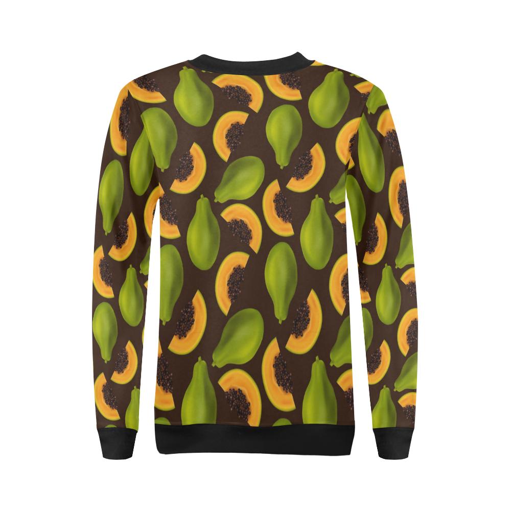 Papaya Pattern Print Design PP04 Women Long Sleeve Sweatshirt-JorJune