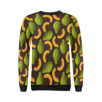 Papaya Pattern Print Design PP04 Women Long Sleeve Sweatshirt-JorJune