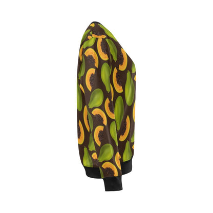 Papaya Pattern Print Design PP04 Women Long Sleeve Sweatshirt-JorJune