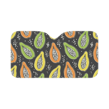 Papaya Pattern Print Design PP05 Car Sun Shade-JorJune