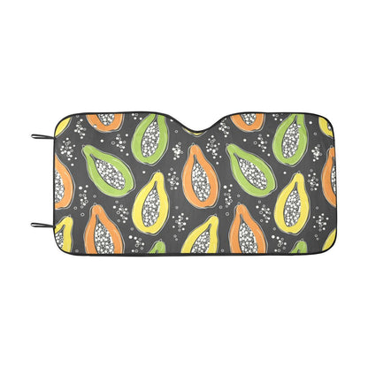 Papaya Pattern Print Design PP05 Car Sun Shade-JorJune