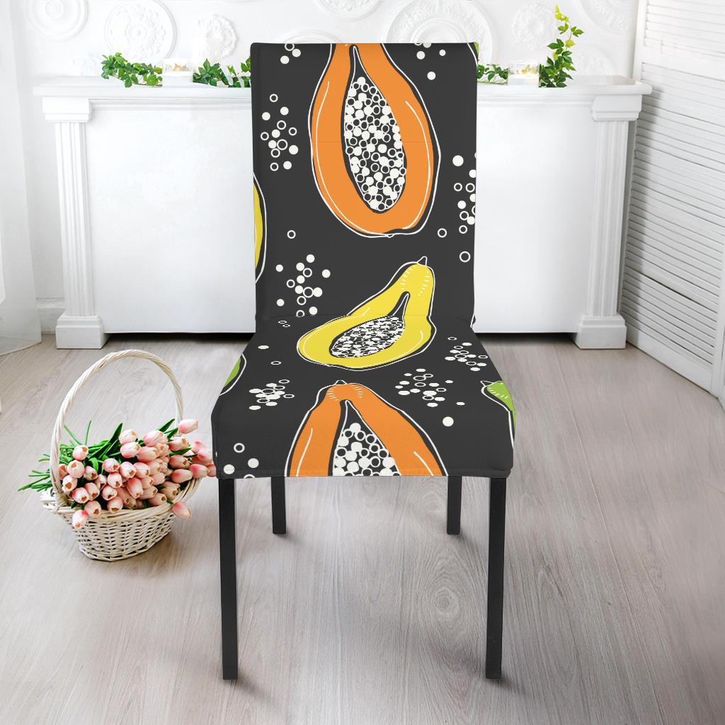 Papaya Pattern Print Design PP05 Dining Chair Slipcover-JORJUNE.COM