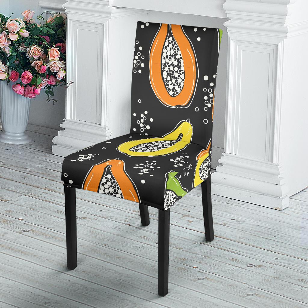 Papaya Pattern Print Design PP05 Dining Chair Slipcover-JORJUNE.COM