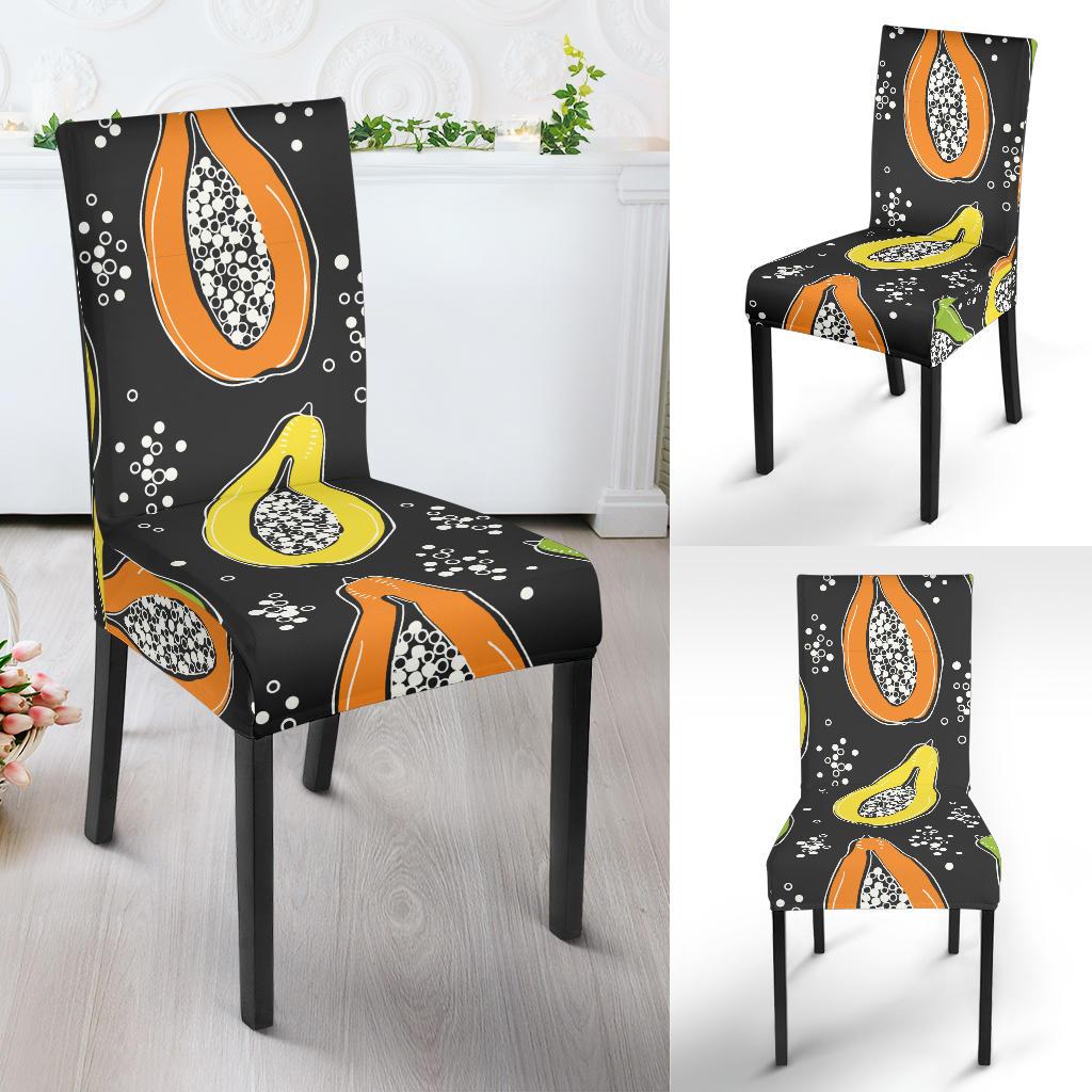 Papaya Pattern Print Design PP05 Dining Chair Slipcover-JORJUNE.COM