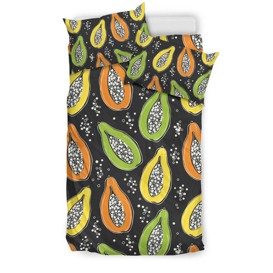 Papaya Pattern Print Design PP05 Duvet Cover Bedding Set-JORJUNE.COM
