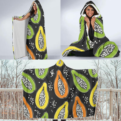 Papaya Pattern Print Design PP05 Hooded Blanket-JORJUNE.COM