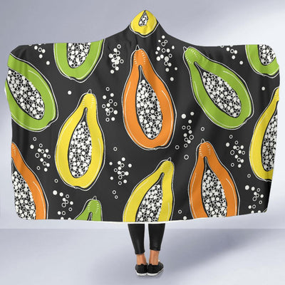 Papaya Pattern Print Design PP05 Hooded Blanket-JORJUNE.COM