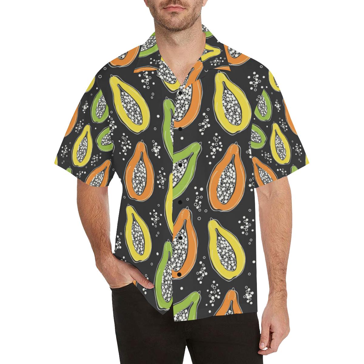 Papaya Pattern Print Design PP05 Men Hawaiian Shirt-JorJune