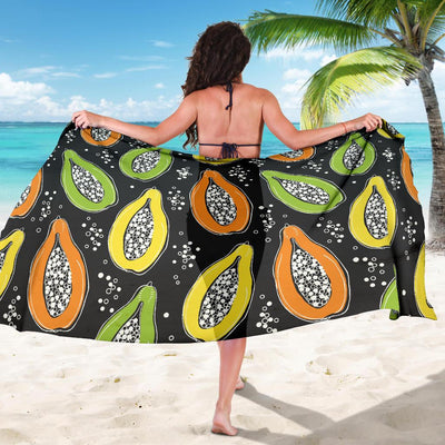 Papaya Pattern Print Design PP05 Sarong Pareo Wrap-JORJUNE.COM