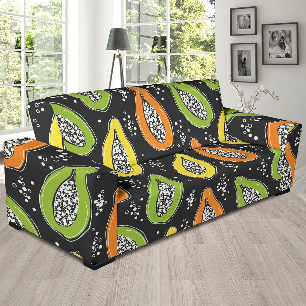 Papaya Pattern Print Design PP05 Sofa Slipcover-JORJUNE.COM