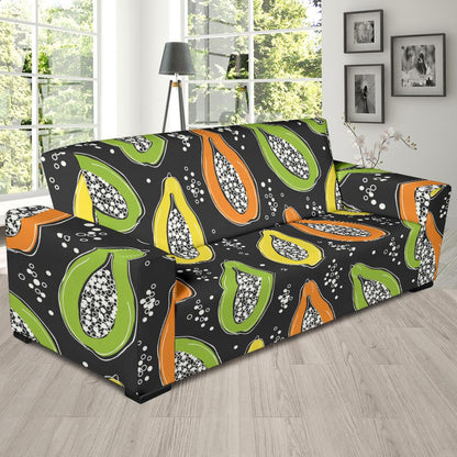 Papaya Pattern Print Design PP05 Sofa Slipcover-JORJUNE.COM