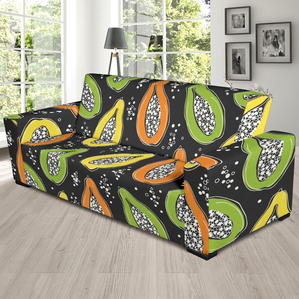 Papaya Pattern Print Design PP05 Sofa Slipcover-JORJUNE.COM