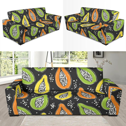 Papaya Pattern Print Design PP05 Sofa Slipcover-JORJUNE.COM